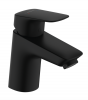 Hansgrohe Logis Jednouchwytowa bateria umywalkowa 70 z kompletem odpływowym z cięgłem czarny mat 71070670
